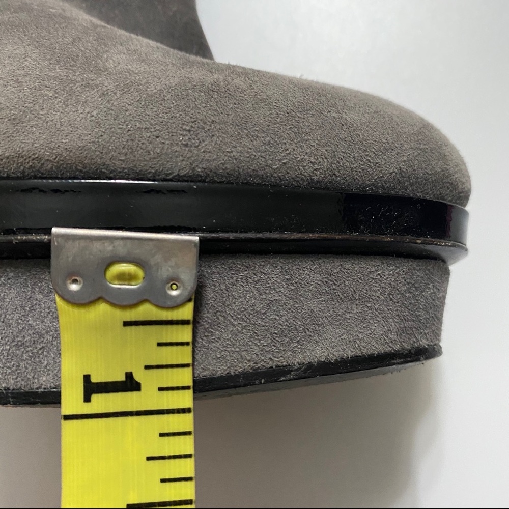 Yves Saint Laurent Platform Grey Suede Knee Boots - Picture 12 of 16
